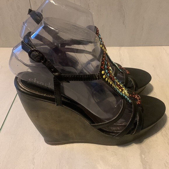CHARLES by Charles David Women's Black Aztec Boho Southwestern Sandals US 8 - Picture 8 of 16
